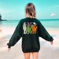 Halloween SPED Teacher Boo In ASL Boo Hands Sign Language Women's Sweatshirt Back Print Forest Green