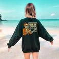 Halloween Teacher Six Seven Meme 6 7 Skeleton Spooky Costume Women's Sweatshirt Back Print Forest Green