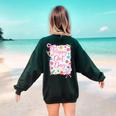 Happy Dot Day Bow Coquette For Teacher Girls Women's Sweatshirt Back Print Forest Green