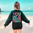 You Can Do Hard Things School Student Teachers Women's Sweatshirt Back Print Forest Green You Can Do Hard Things School Student Teachers Women's Sweatshirt Back Print Forest Green
