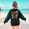 Haunted By 6-7 Halloween Math Teacher Joke Women's Sweatshirt Back Print Forest Green Haunted By 6-7 Halloween Math Teacher Joke Women's Sweatshirt Back Print Forest Green