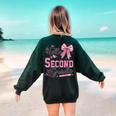Hello Second Grade First Day Of School Coquette Teacher Girl Women's Sweatshirt Back Print Forest Green Hello Second Grade First Day Of School Coquette Teacher Girl Women's Sweatshirt Back Print Forest Green