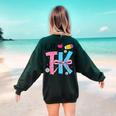 Hello TK Transitional Kindergarten Back To School Teacher Women's Sweatshirt Back Print Forest Green Hello TK Transitional Kindergarten Back To School Teacher Women's Sweatshirt Back Print Forest Green