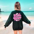 Kindergarten Teacher Women Checkered First Day Of School Women's Sweatshirt Back Print Forest Green