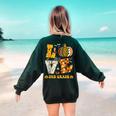 LOVE 3rd Grade Pumpkin Teacher Student Halloween Costume Women's Sweatshirt Back Print Forest Green LOVE 3rd Grade Pumpkin Teacher Student Halloween Costume Women's Sweatshirt Back Print Forest Green