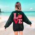 Love Kindergarten Cute Apple School Teacher Women's Sweatshirt Back Print Forest Green Love Kindergarten Cute Apple School Teacher Women's Sweatshirt Back Print Forest Green