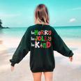 Be Merry Be Jolly Be Kind Merry Christmas Teacher Xmas Pjs Women's Sweatshirt Back Print Forest Green
