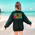 Montessori Rocks Montessori Teacher Back To School Women's Sweatshirt Back Print Forest Green
