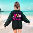 In October We Wear Pink Love Teacher Breast Cancer Awareness Women's Sweatshirt Back Print Forest Green