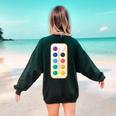 Paint Palette ArtSet Halloween Costume For Teachers Students For Men Women Kids Women's Sweatshirt Back Print Forest Green Paint Palette ArtSet Halloween Costume For Teachers Students For Men Women Kids Women's Sweatshirt Back Print Forest Green