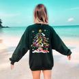 Paintbrush Christmas Tree Decor Xmas For Artist Art Teacher For Men Women Women's Sweatshirt Back Print Forest Green