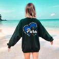 Para Heart Teacher Paraprofessional School Appreciation Women's Sweatshirt Back Print Forest Green Para Heart Teacher Paraprofessional School Appreciation Women's Sweatshirt Back Print Forest Green