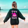 Para Shark Paraprofessional Female Teacher Women's Sweatshirt Back Print Forest Green Para Shark Paraprofessional Female Teacher Women's Sweatshirt Back Print Forest Green