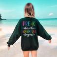 Pre-K Teacher Adventure Begins First Day Preschool Teachers Women's Sweatshirt Back Print Forest Green Pre-K Teacher Adventure Begins First Day Preschool Teachers Women's Sweatshirt Back Print Forest Green