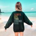 Retro ALways Cite Your Evidence Bruh ELA Teacher For Men Women Kids Women's Sweatshirt Back Print Forest Green