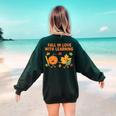 Retro Fall In Love With Learning Autumn Pumpkin Teacher Women's Sweatshirt Back Print Forest Green Retro Fall In Love With Learning Autumn Pumpkin Teacher Women's Sweatshirt Back Print Forest Green