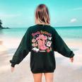 Retro Howdy Partners Cowgirl Cowboy Teacher Back To School Women's Sweatshirt Back Print Forest Green