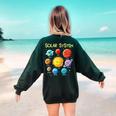 Solar System Cute Face Planets Space Science Teacher School Women's Sweatshirt Back Print Forest Green Solar System Cute Face Planets Space Science Teacher School Women's Sweatshirt Back Print Forest Green