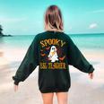 Spooky ESL Teacher Ghost Halloween School Women Women's Sweatshirt Back Print Forest Green Spooky ESL Teacher Ghost Halloween School Women Women's Sweatshirt Back Print Forest Green