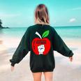 I Stand With Teachers Tshirt Women's Sweatshirt Back Print Forest Green