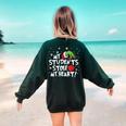 My Students Stole My Heart School Teacher Christmas Men Women Kids Women's Sweatshirt Back Print Forest Green