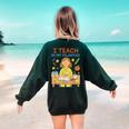 I Teach In My Pajamas Crayon Home School Teacher PJs Women's Sweatshirt Back Print Forest Green I Teach In My Pajamas Crayon Home School Teacher PJs Women's Sweatshirt Back Print Forest Green