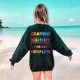 Teacher We Are Like a Box Of Crayons Back To School Women's Sweatshirt Back Print Forest Green Teacher We Are Like a Box Of Crayons Back To School Women's Sweatshirt Back Print Forest Green