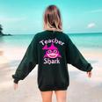 Teacher Shark Female Teacher Women's Sweatshirt Back Print Forest Green Teacher Shark Female Teacher Women's Sweatshirt Back Print Forest Green