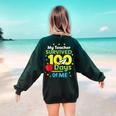 My Teacher Survived 100 Days Of Me Women's Sweatshirt Back Print Forest Green My Teacher Survived 100 Days Of Me Women's Sweatshirt Back Print Forest Green
