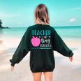 Teacher Of Tiny Humans Preschool Pre K Kindergarten Teacher Women's Sweatshirt Back Print Forest Green Teacher Of Tiny Humans Preschool Pre K Kindergarten Teacher Women's Sweatshirt Back Print Forest Green