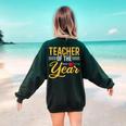 Teacher Of The Year Men Women Teachers Women's Sweatshirt Back Print Forest Green