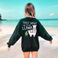 Teachers Testing Day Test Day No Prob Llama Teacher Women's Sweatshirt Back Print Forest Green Teachers Testing Day Test Day No Prob Llama Teacher Women's Sweatshirt Back Print Forest Green