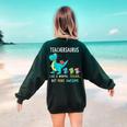 Teachersaurus Like A Normal Teacher But More Awesome Women's Sweatshirt Back Print Forest Green