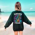 Teaching Music Is My Superpower Music Teacher For Men Women Kids Women's Sweatshirt Back Print Forest Green