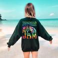 Tie Dye Teaching Social Studies Is My Jam Sunglasses Teacher Women's Sweatshirt Back Print Forest Green
