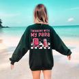Twinning With My Para Teacher Matching Paraprofessional 70s For Men Women Women's Sweatshirt Back Print Forest Green Twinning With My Para Teacher Matching Paraprofessional 70s For Men Women Women's Sweatshirt Back Print Forest Green