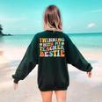 Twinning With My Teacher Bestie Twin Day Matching For Men Women Kids Women's Sweatshirt Back Print Forest Green
