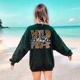 Wild About Pre-K Teacher Student First Day Of Kindergarten Women's Sweatshirt Back Print Forest Green