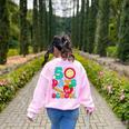 50 Days Of School Teacher Happy 50th Day Of School Kids Women's Sweatshirt Back Print Light Pink
