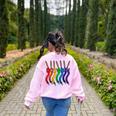 Art Teacher For Women Art Teacher Clothes Women's Sweatshirt Back Print Light Pink