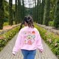 Back To School Coquette Teacher Women Girl Kindergarten PreK Women's Sweatshirt Back Print Light Pink Back To School Coquette Teacher Women Girl Kindergarten PreK Women's Sweatshirt Back Print Light Pink