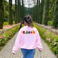Back To School Cute Hungry Lover Fruits Teacher Women's Sweatshirt Back Print Light Pink