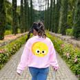 The Big Cheese Good Egg Teacher Halloween Costume Food Group Women's Sweatshirt Back Print Light Pink