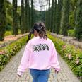 Bulldogs School Spirit Bulldog Pride Checkered Teacher Women's Sweatshirt Back Print Light Pink Bulldogs School Spirit Bulldog Pride Checkered Teacher Women's Sweatshirt Back Print Light Pink