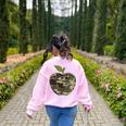 Camo Apple Camouflage Clothing School Student Camo Teacher Men Women Kids Women's Sweatshirt Back Print Light Pink