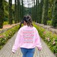 Christmas Alphabet Candy Cane Teachers Students Candy Cane For Men Women Kids Women's Sweatshirt Back Print Light Pink