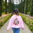 Christmas Library Tree Love Reading Books Nerd Teacher Women's Sweatshirt Back Print Light Pink Christmas Library Tree Love Reading Books Nerd Teacher Women's Sweatshirt Back Print Light Pink