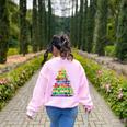 Christmas Tree Made Of Crayons School Teacher Life Student Women's Sweatshirt Back Print Light Pink Christmas Tree Made Of Crayons School Teacher Life Student Women's Sweatshirt Back Print Light Pink