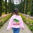Couldn't Take The Pressure Geology Earth Science Teacher Women's Sweatshirt Back Print Light Pink