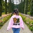 Cute Camo Pre K Back To School Teacher Kid Preschool Women's Sweatshirt Back Print Light Pink